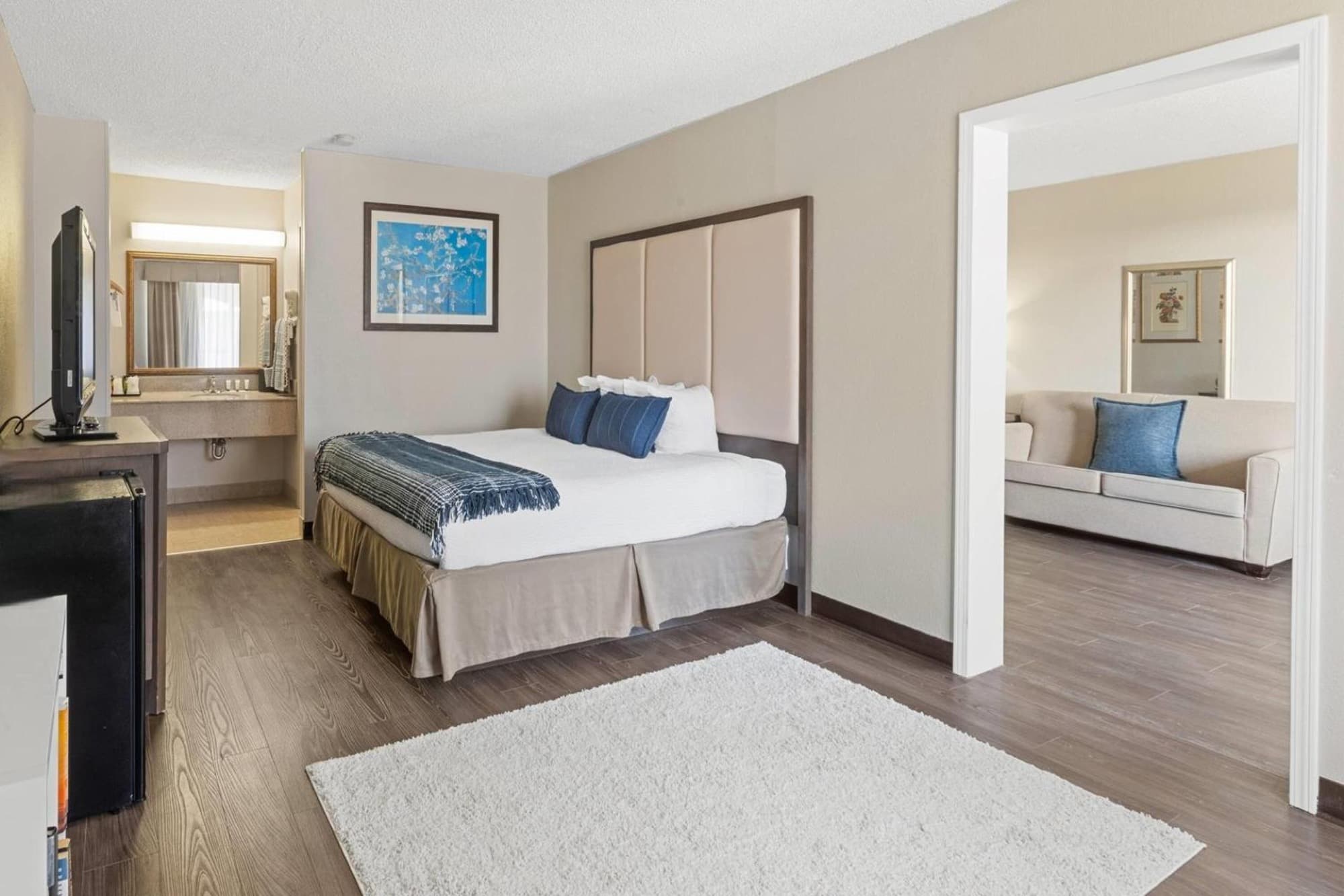 Family suite with a bedroom opening onto a living room